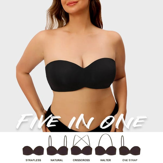 🔥Full Support Non-Slip Convertible Bandeau Bra