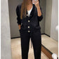49% Off New Products Hot Sale🔥Women's Knitted Buttoned Jacket and Pants Two-piece Set