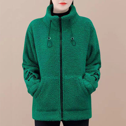 [ideal gift] Women's Standing Collar Fluff Jacket